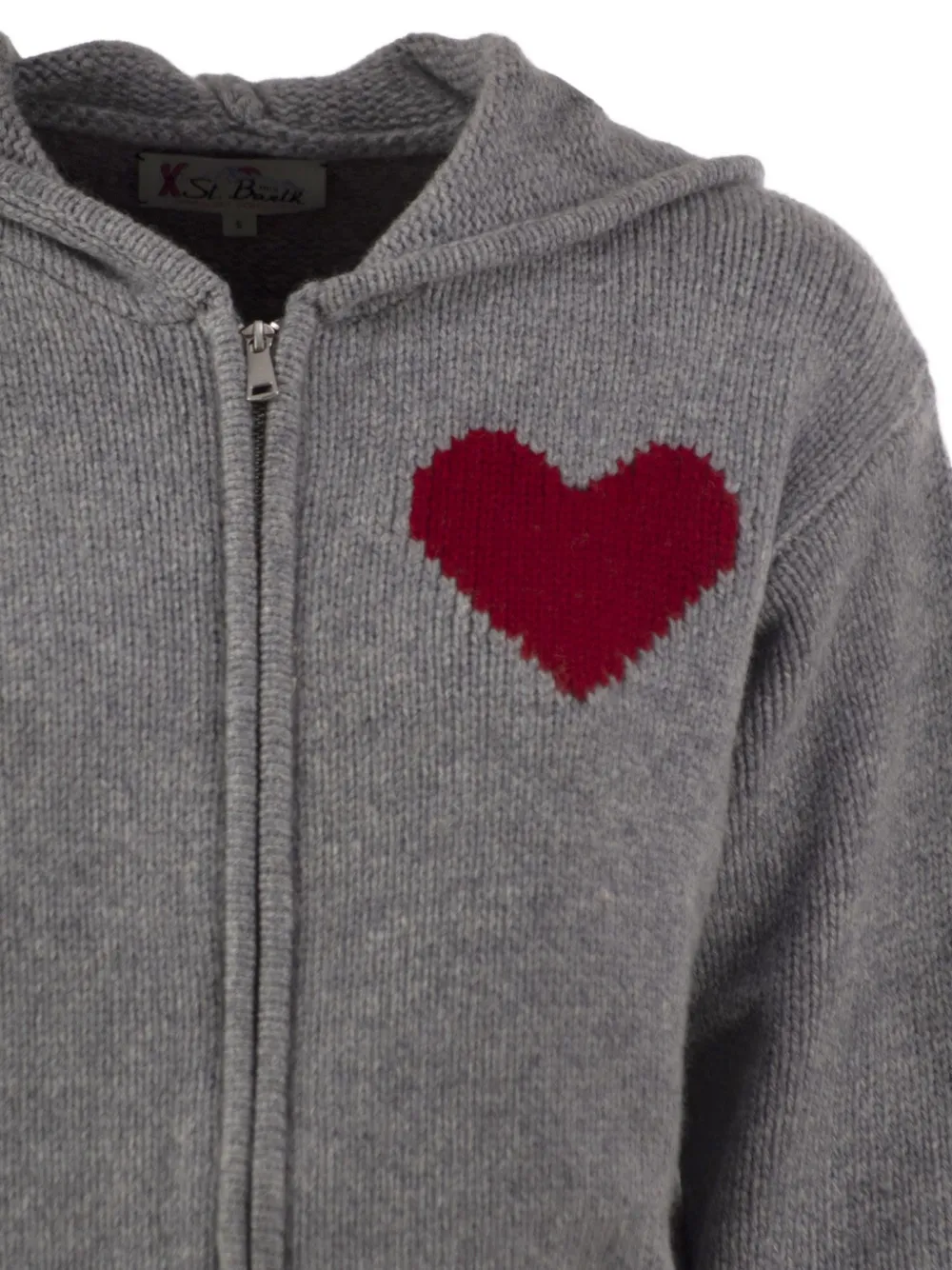 MC2 Saint Barth Kyla heart-motif hooded cardigan Grijs