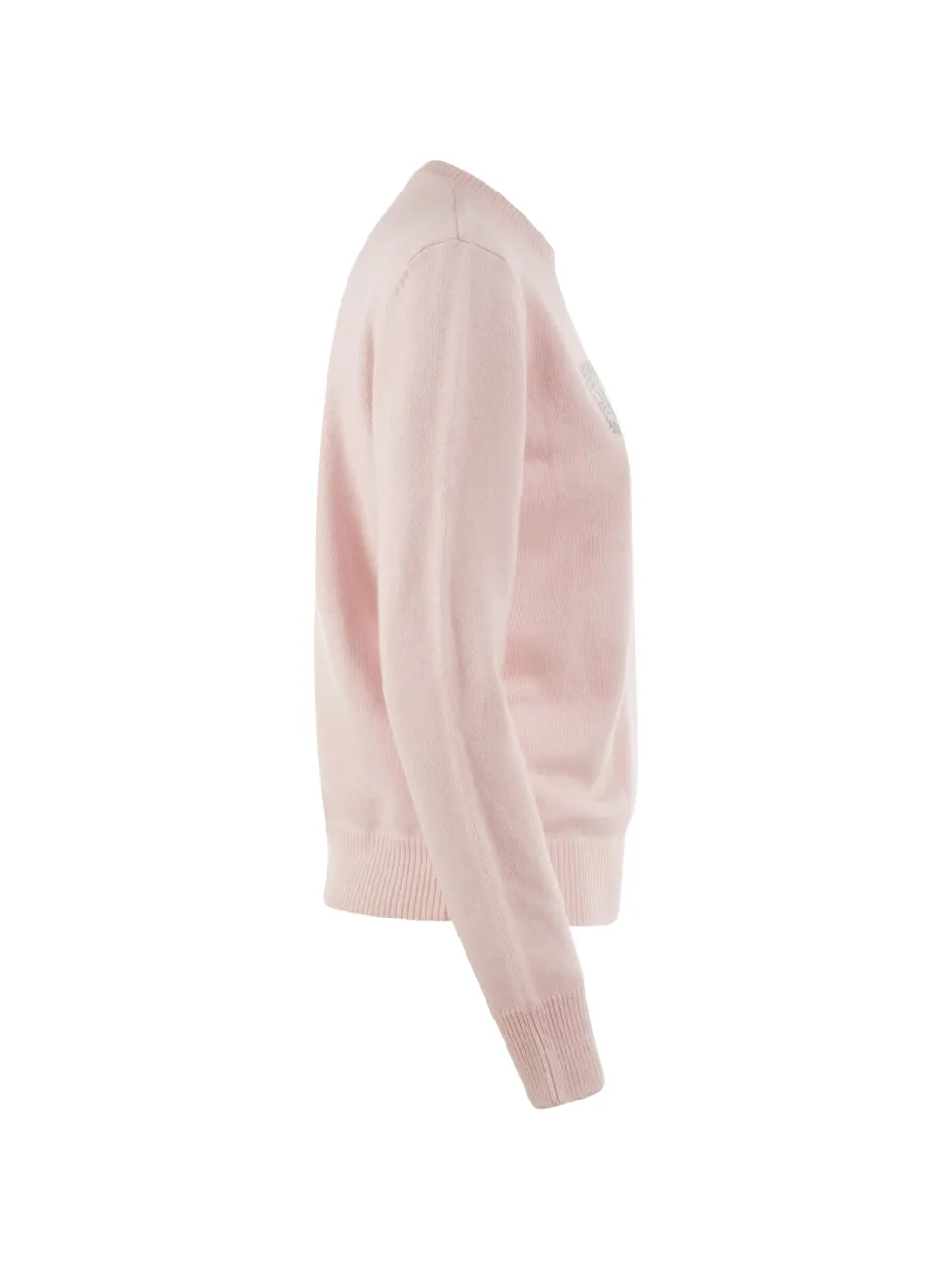 MC2 Saint Barth pink New Queen crewneck knit with Ghosting Queen rhinestone-embroidery Roze