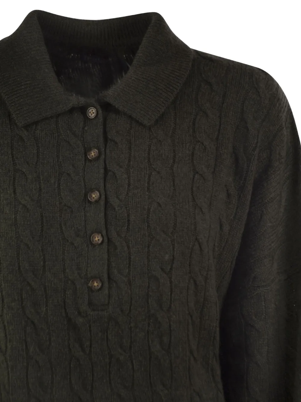 Polo Ralph Lauren cable-knit polo sweater Groen