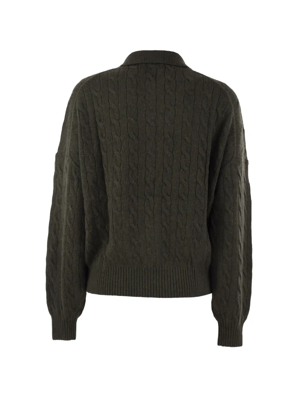 Polo Ralph Lauren cable-knit polo sweater Groen