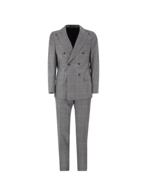BOSS check-pattern double-breasted suit