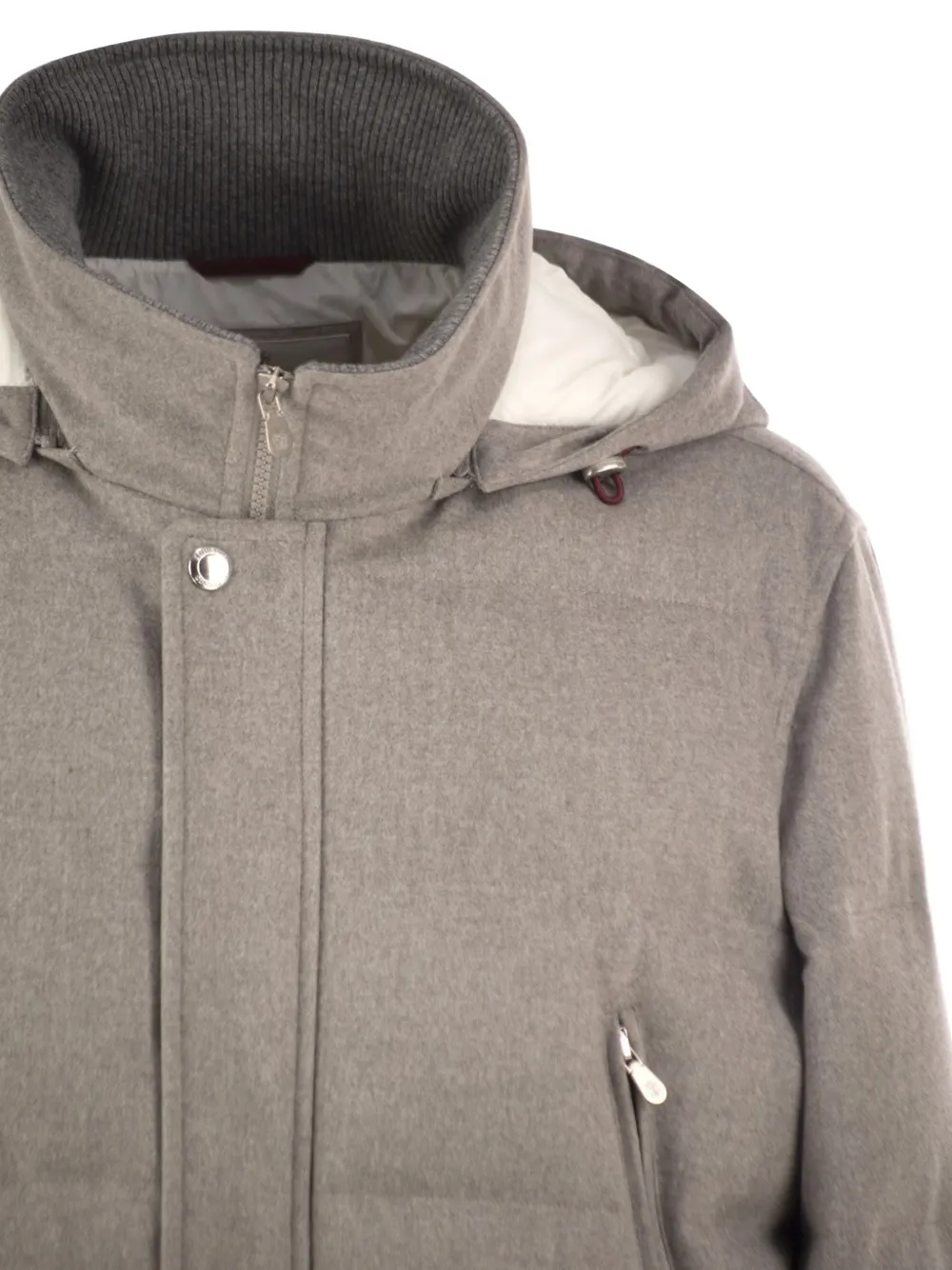 Brunello Cucinelli membrane wool flannel parka Beige