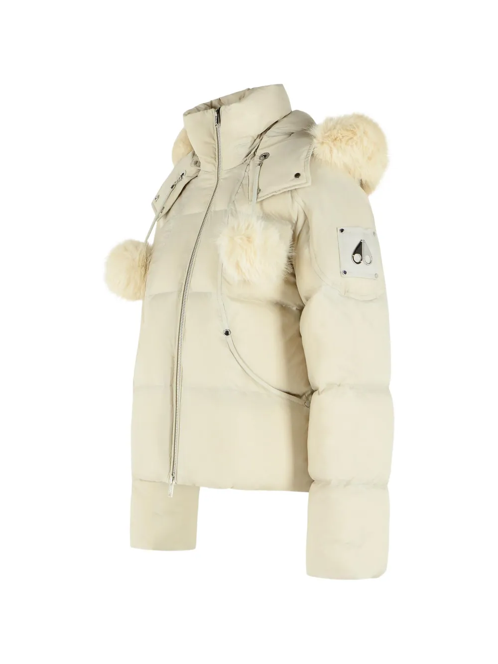 Moose Knuckles Everest pompom-detail bomber jacket Beige