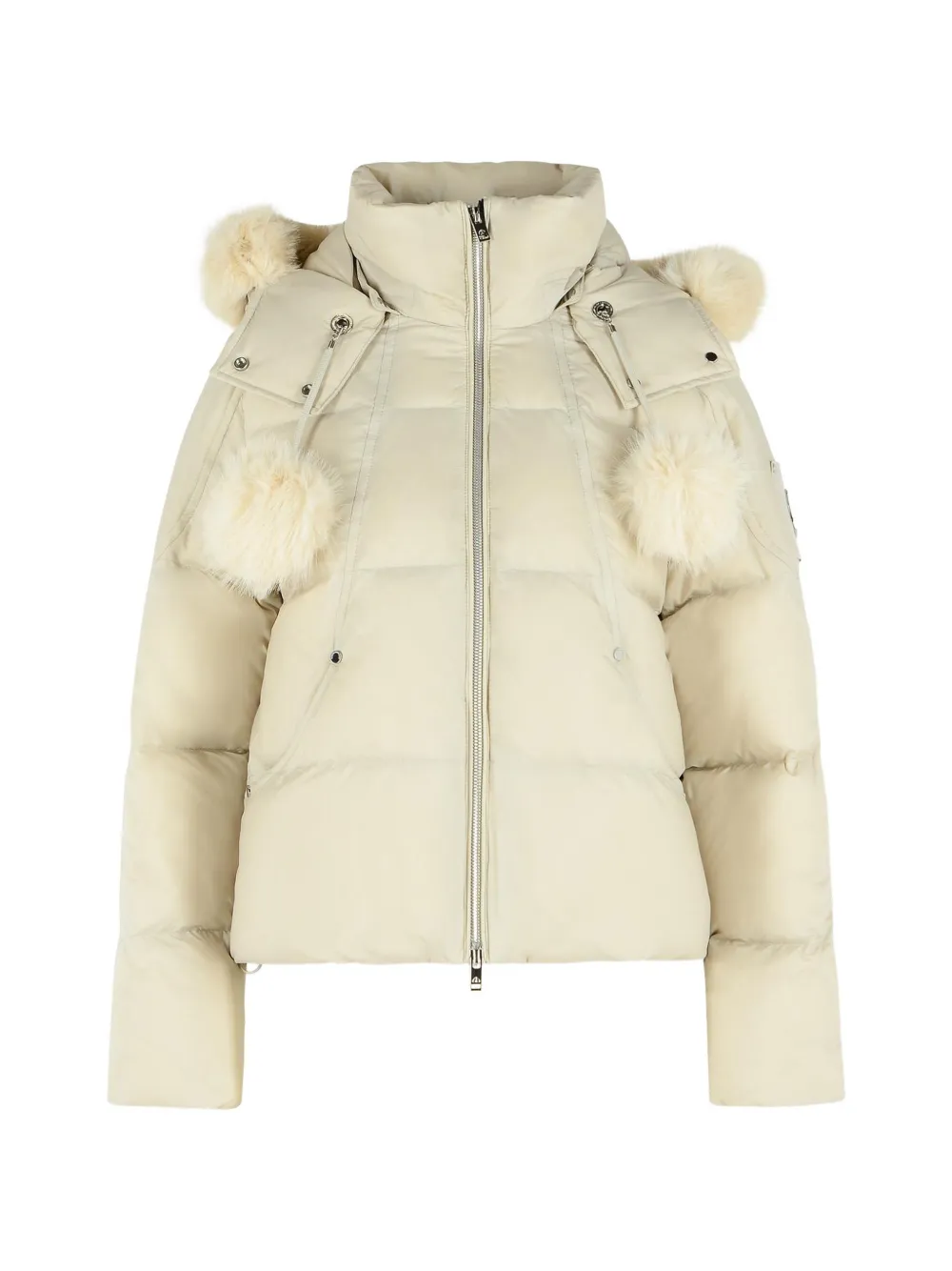 Moose Knuckles Everest pompom-detail bomber jacket Beige