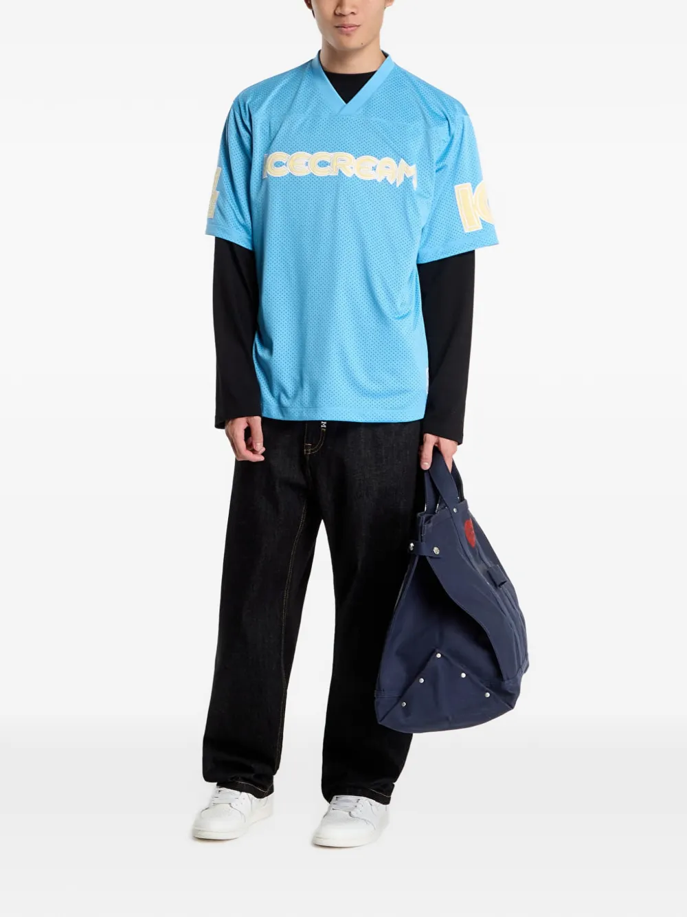 Billionaire Boys Club Ice Cream IC logo-print mesh T-shirt Blauw