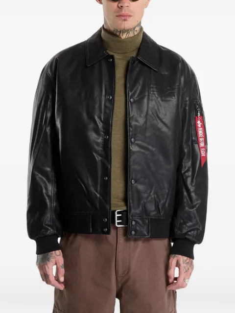 Alpha Industries logo-embossed bomber jacket