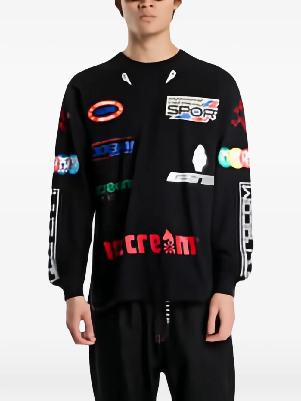 Billionaire Boys Club Ice Cream Pit Crew logo-print sweatshirt Zwart
