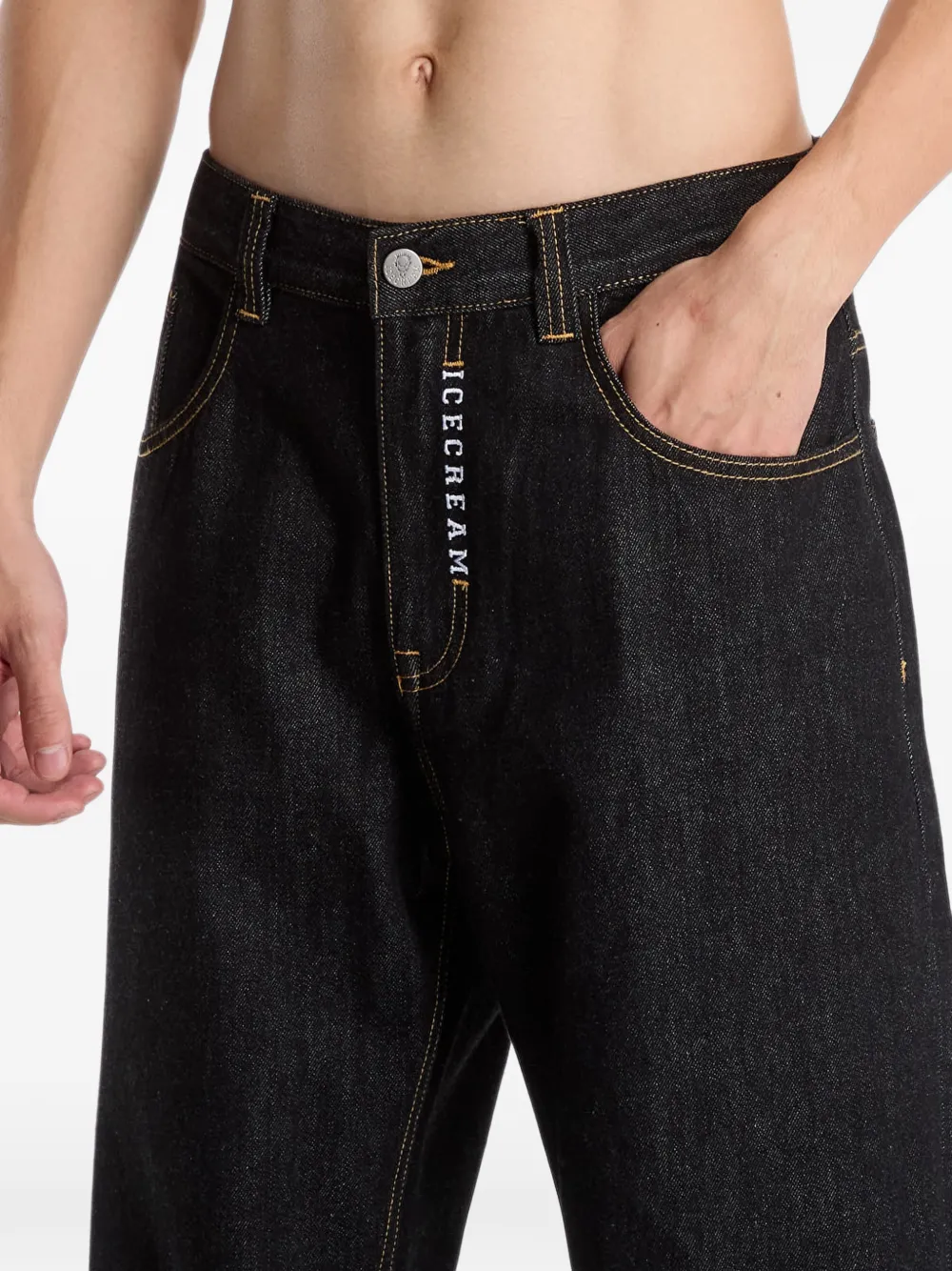 Billionaire Boys Club Ice Cream embroidered Double Scoop jeans Zwart