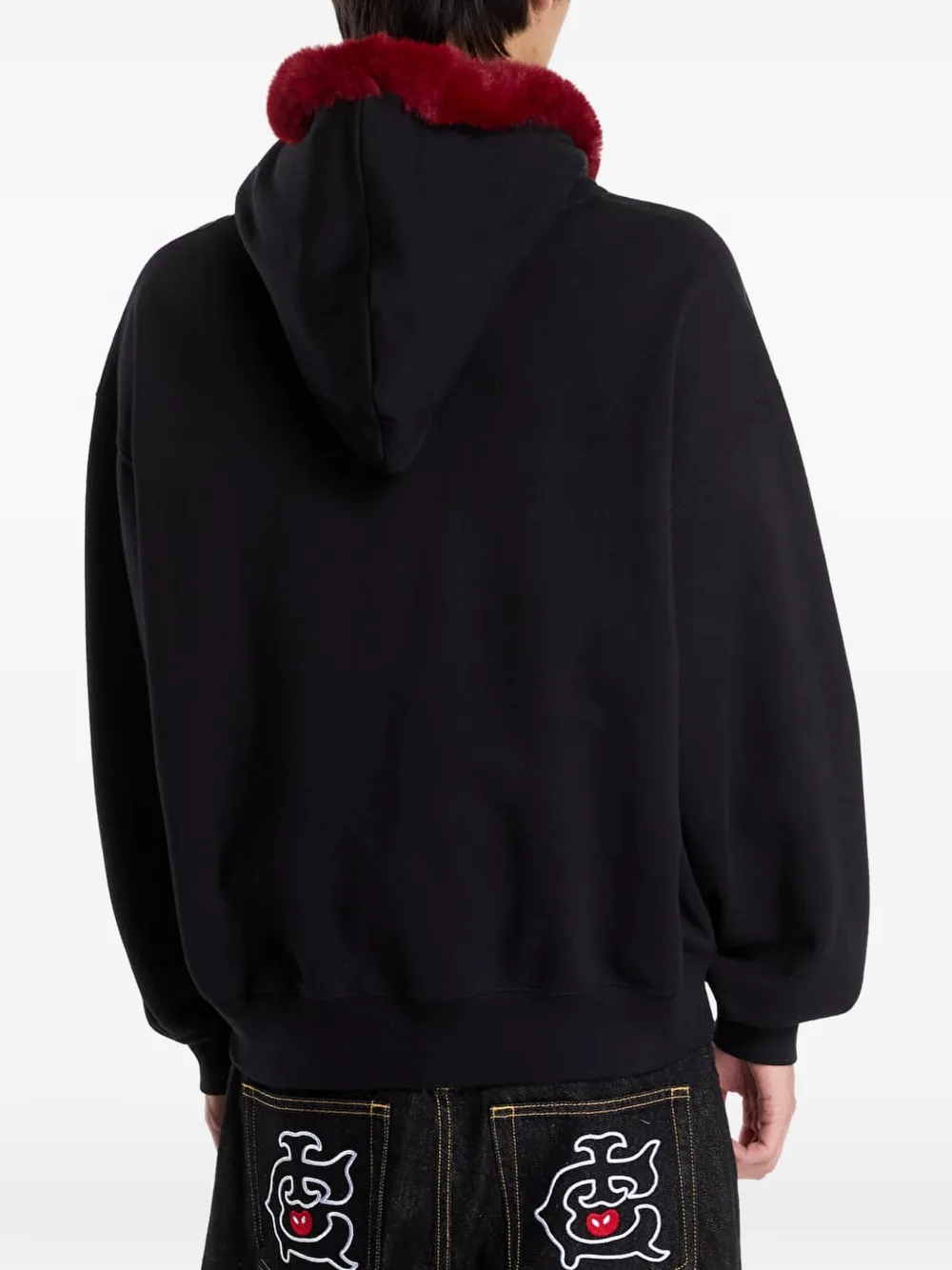 Billionaire Boys Club Ice Cream Gothic faux-fur-trim hoodie Zwart