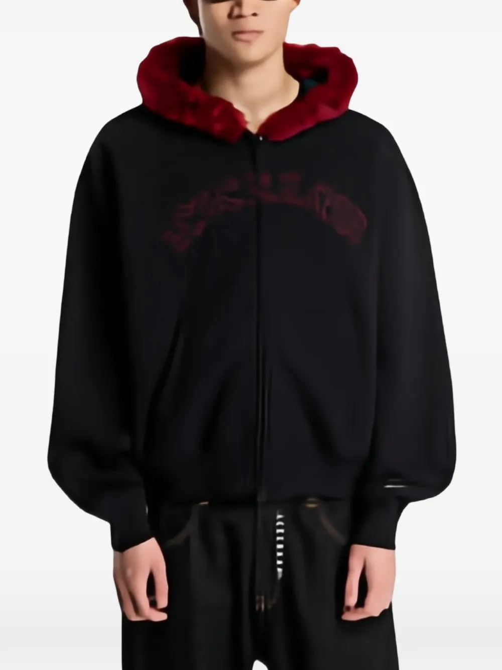 Billionaire Boys Club Ice Cream Gothic faux-fur-trim hoodie Zwart