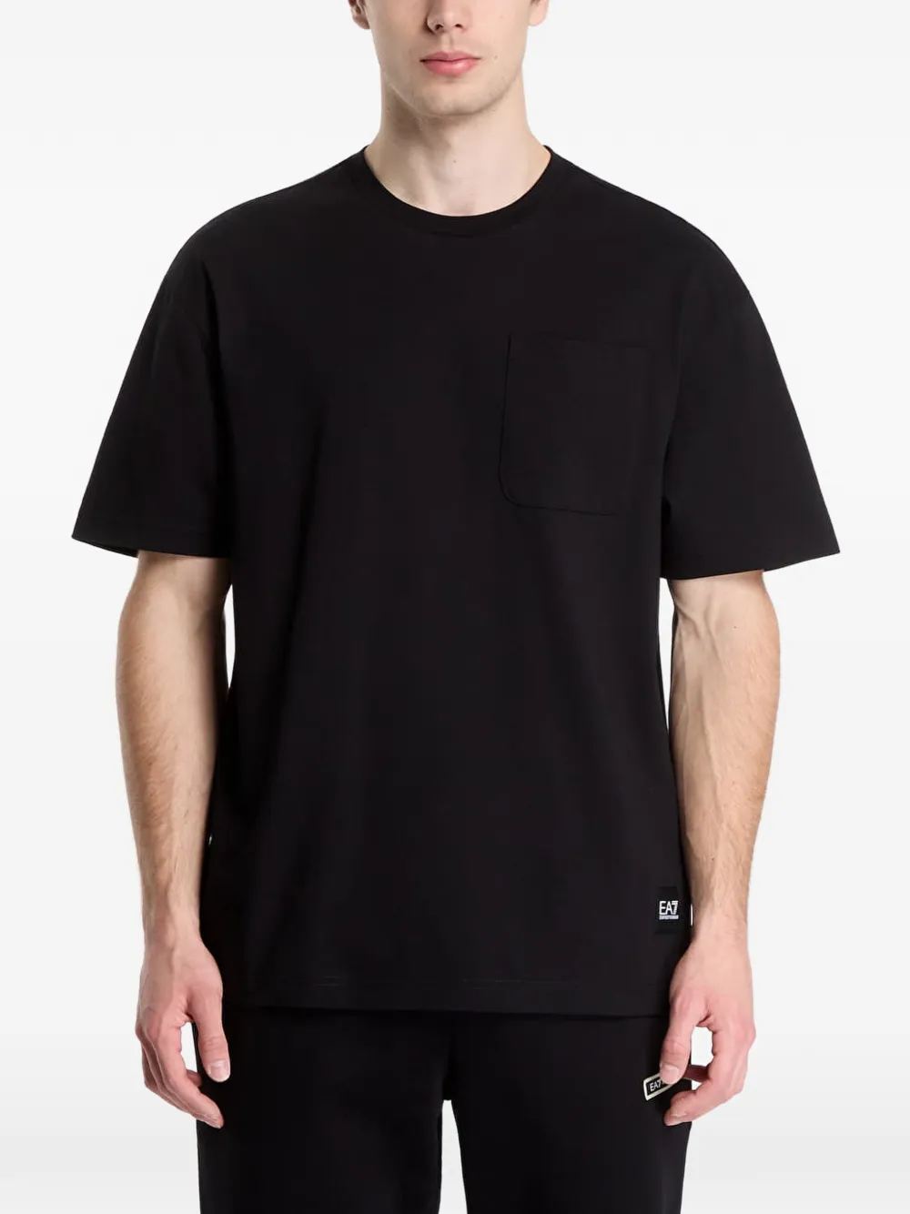 Ea7 Emporio Armani graphic-print pocket T-shirt Zwart