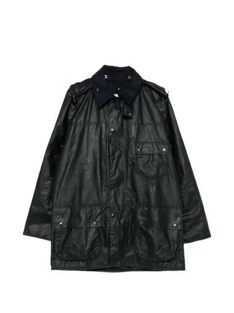 Barbour waxed-cotton hooded jacket