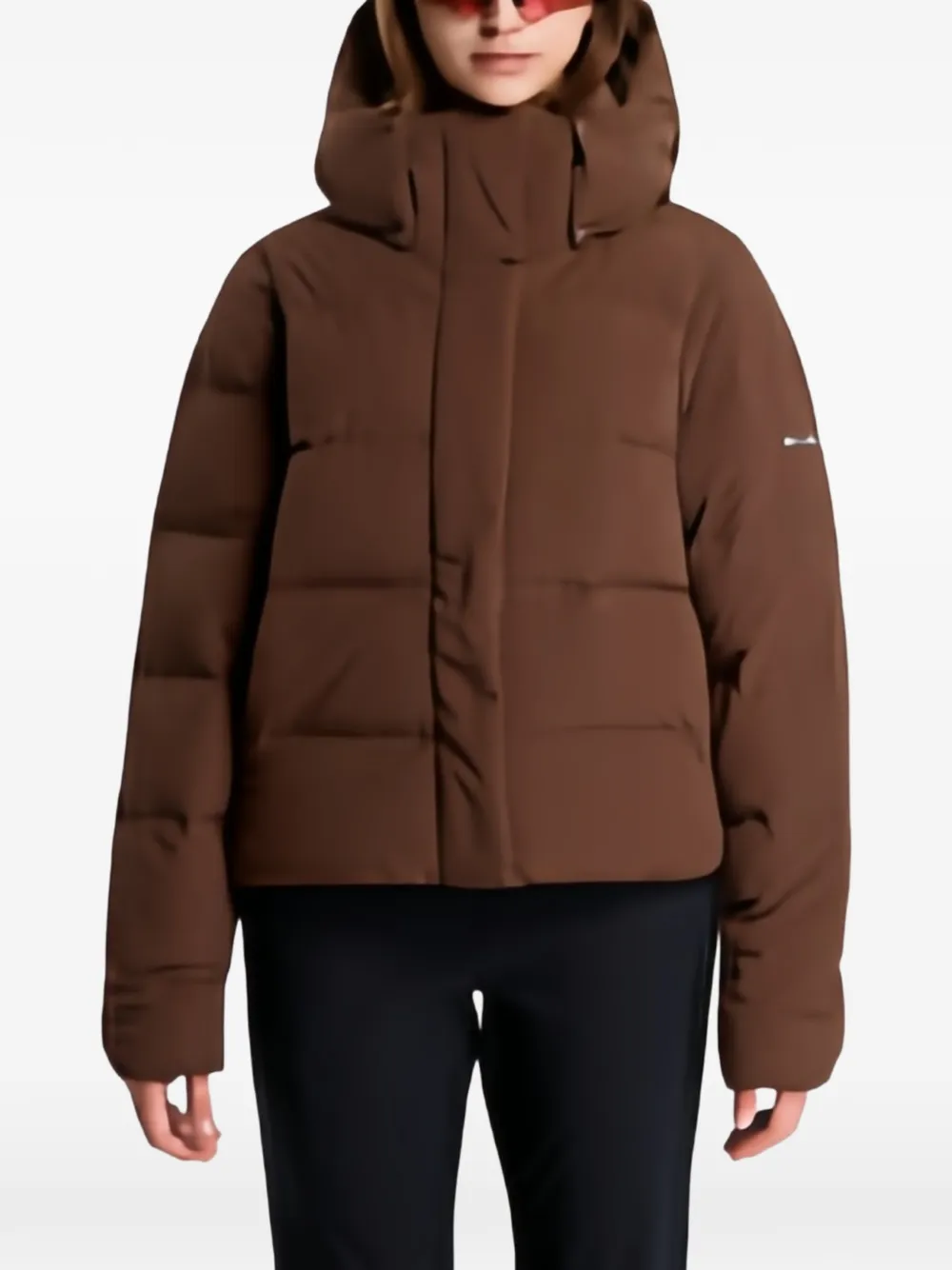 Columbia Amaze Puff Hooded Jacket In Brown