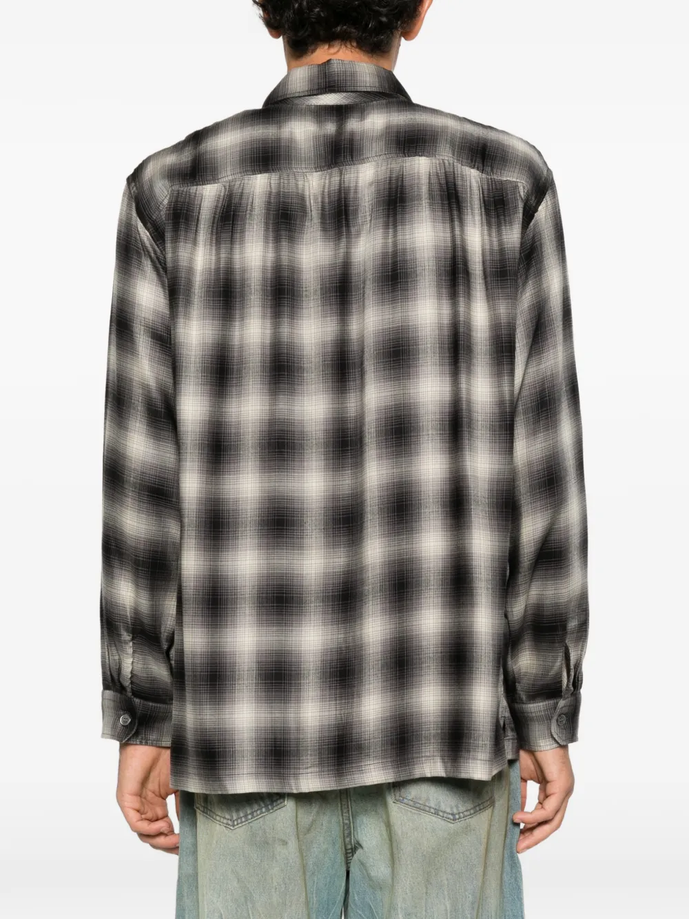 OUR LEGACY Taos check-print saloon shirt Zwart