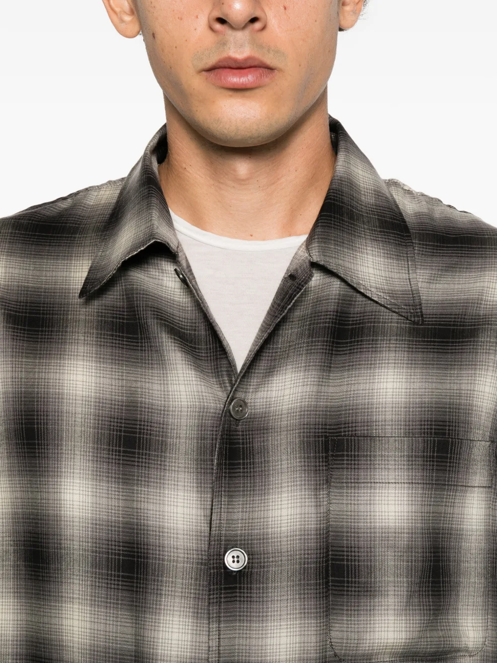 OUR LEGACY Taos check-print saloon shirt Zwart