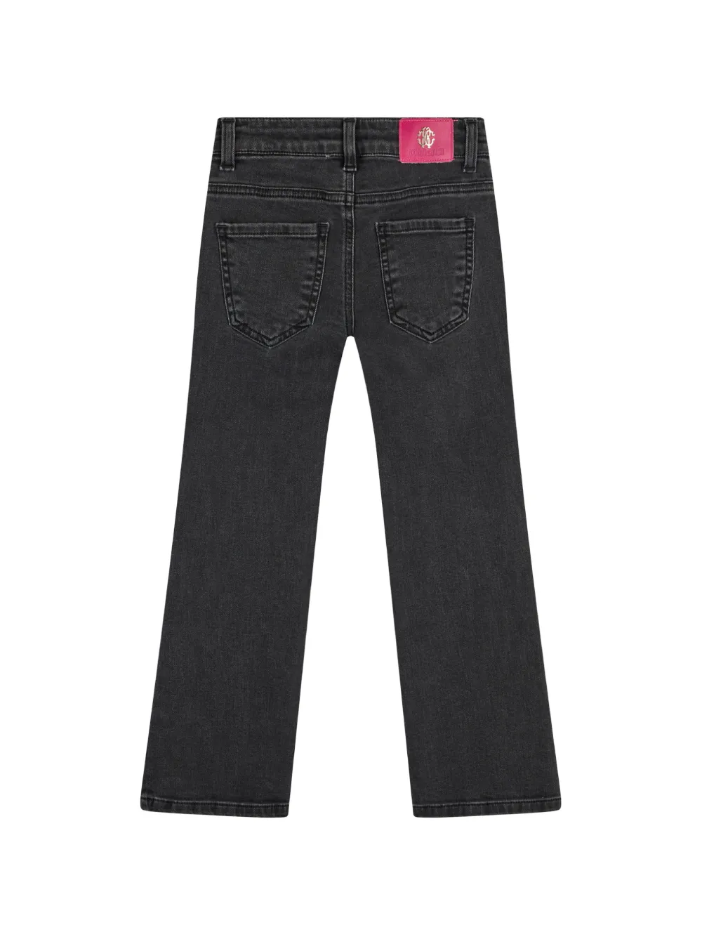 Roberto Cavalli Junior stud-embellished logo-plaque jeans Zwart