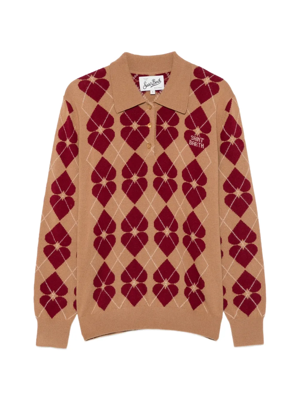 MC2 Saint Barth Hadidy chargyle heart-intarsia sweater Beige