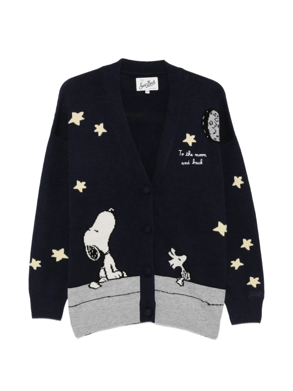 MC2 Saint Barth x Peanuts Snoopy-intarsia star-embroidered cardigan Blauw