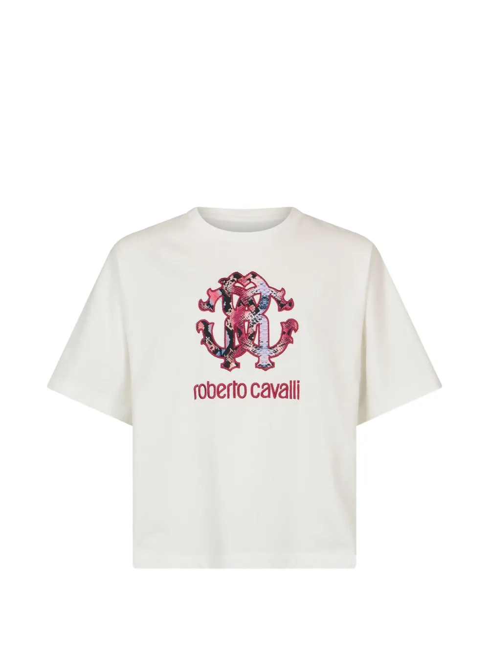 Roberto Cavalli Junior logo-print cotton T-shirt - Weiß
