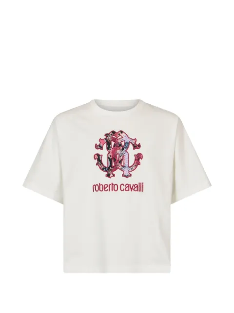 Roberto Cavalli Junior logo-print cotton T-shirt