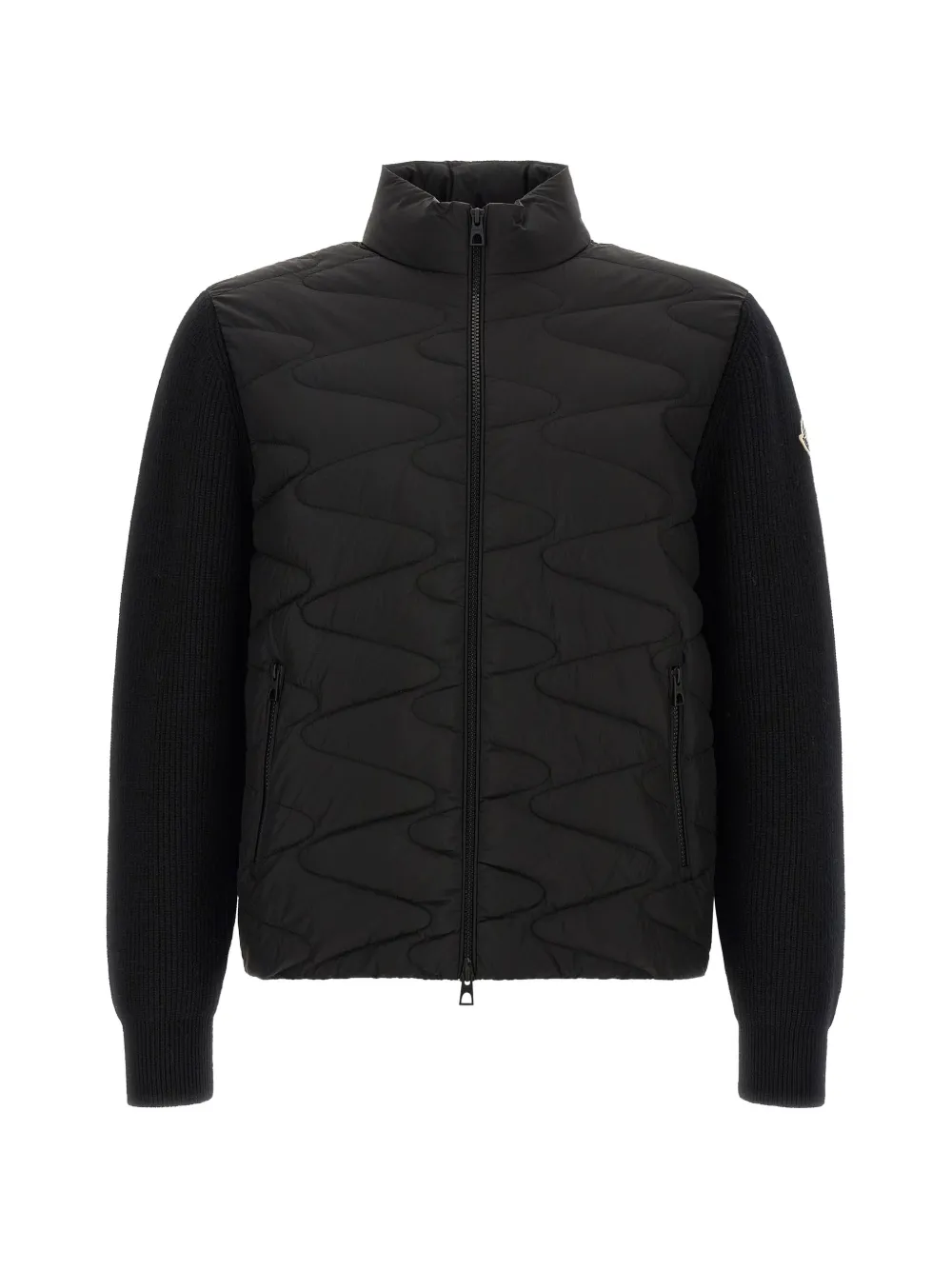 Moncler quilted panelled jacket Zwart
