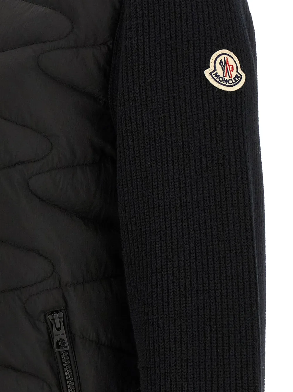 Moncler quilted panelled jacket Zwart