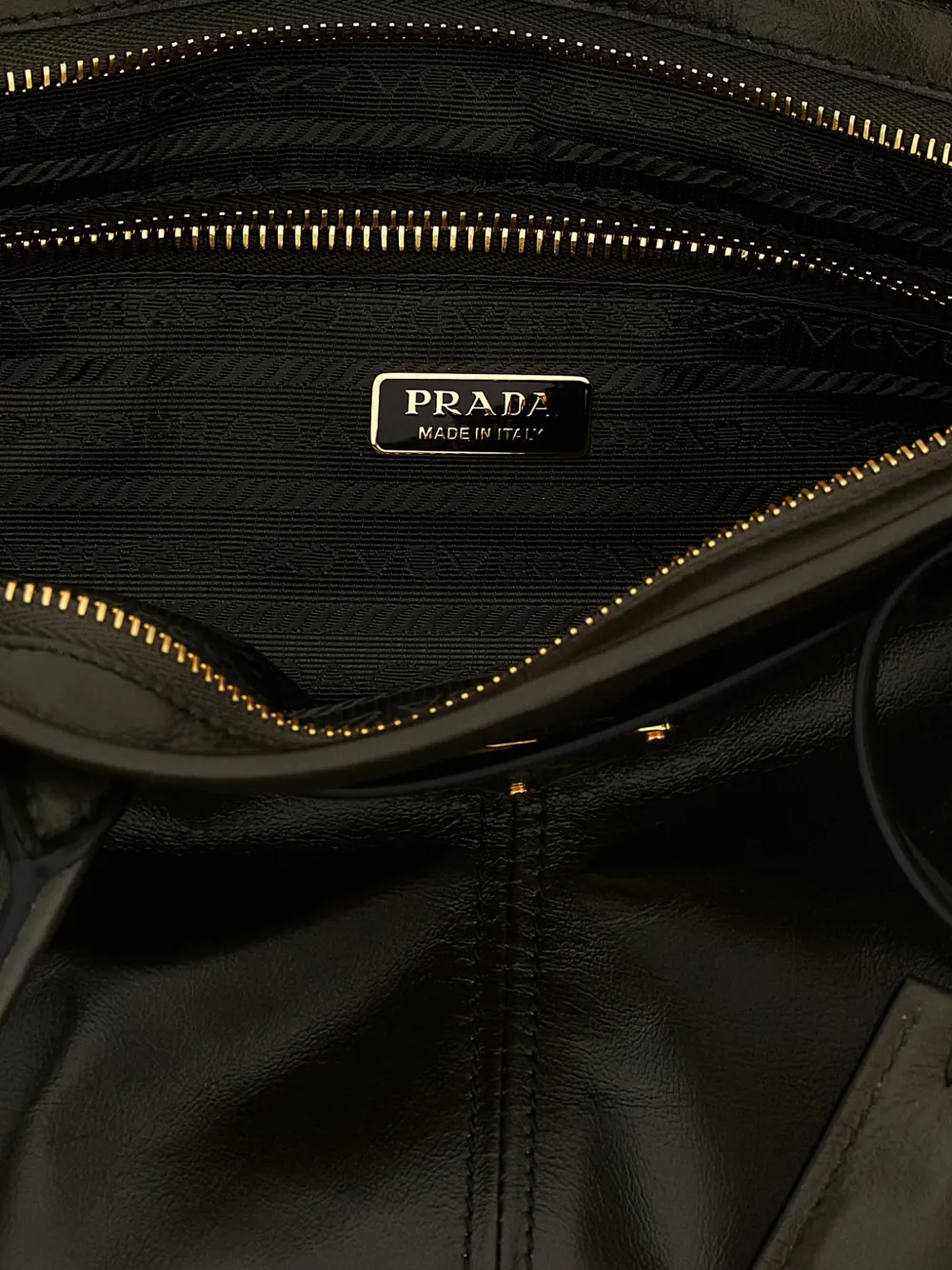 Prada Bonnie medium leather bag Bruin