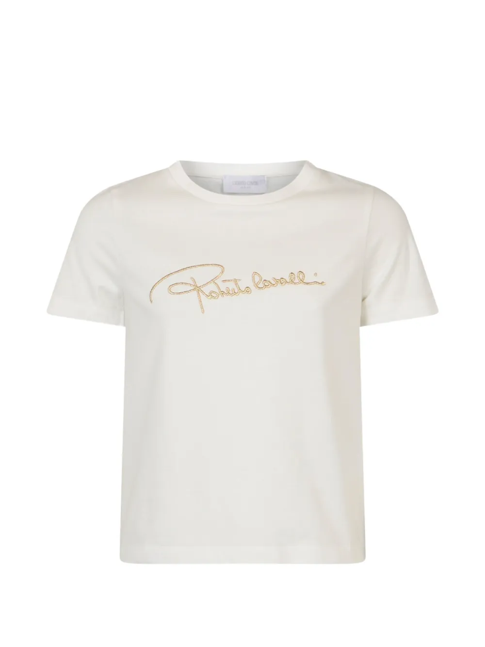 Roberto Cavalli Junior logo-embroidered T-shirt - Nude
