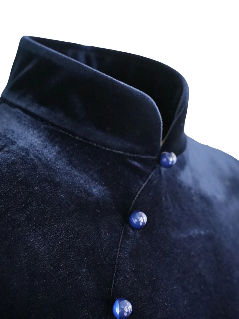 Qipology Fluwelen Qipao jurk Blauw