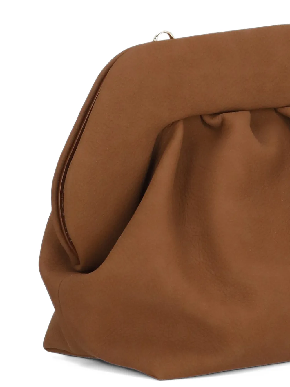 Themoirè ruched clutch bag Bruin
