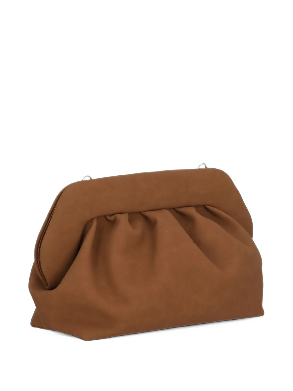 Themoirè ruched clutch bag - Marrone