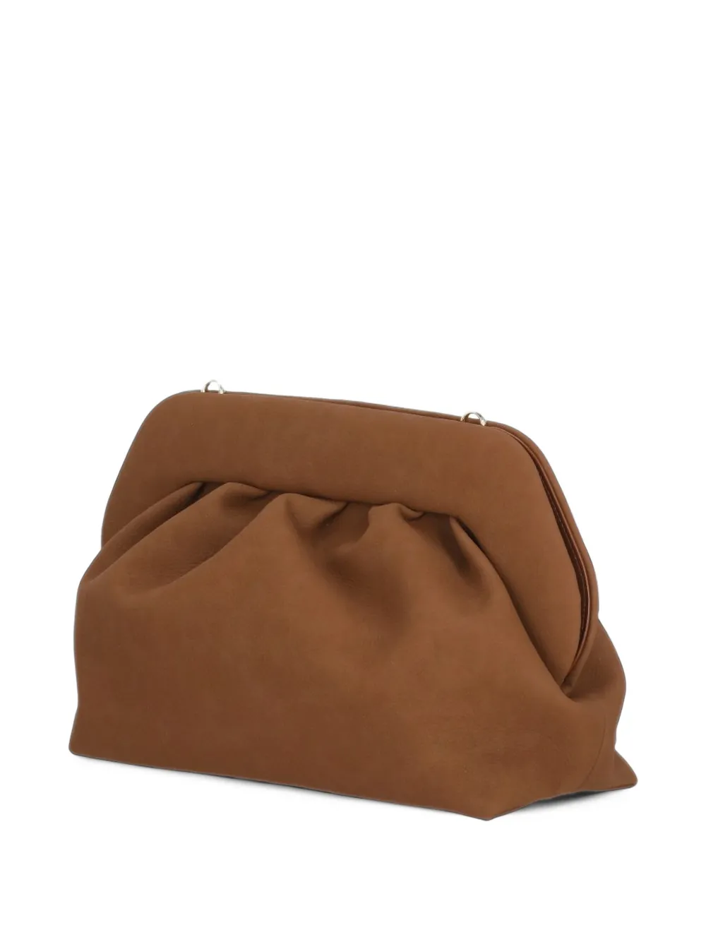 Themoirè ruched clutch bag Bruin
