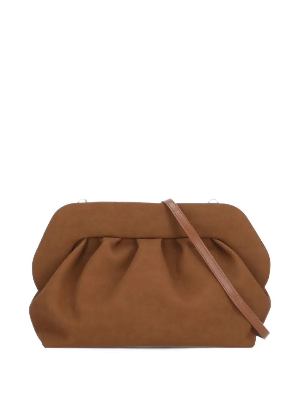 Themoirè ruched clutch bag - Marrone