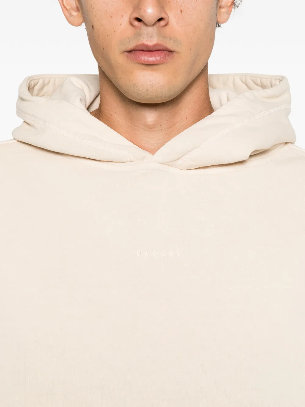 Oakley logo-embroidered hoodie Beige