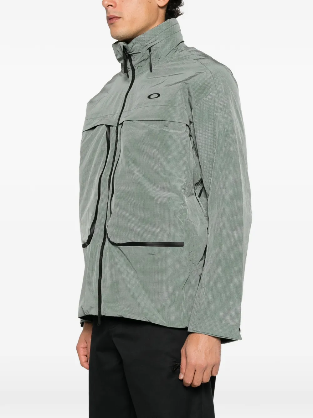 Oakley reflective camo shell windbreaker Groen