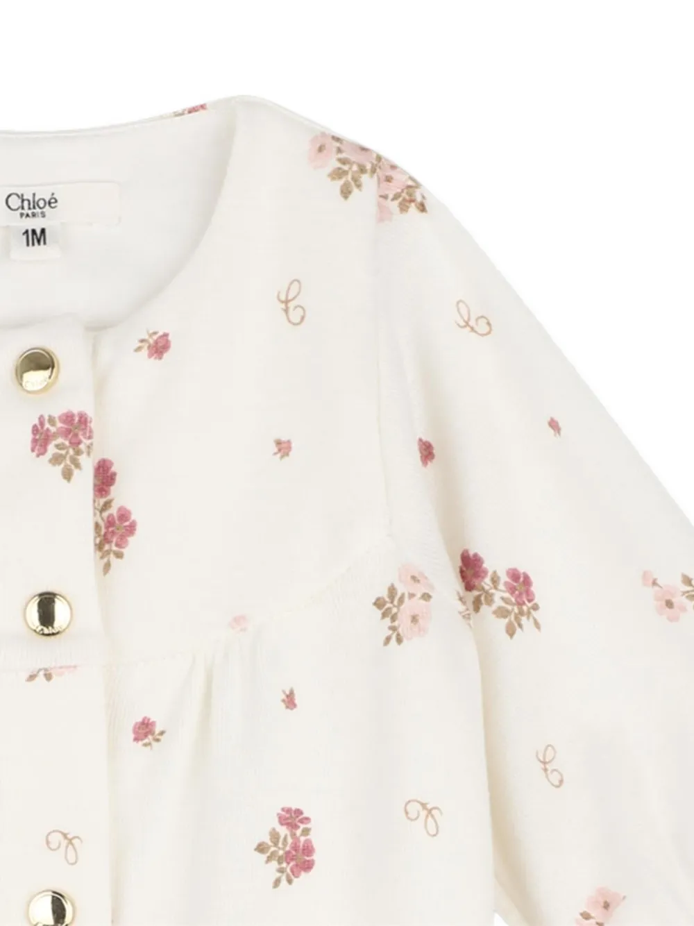 Chloé Kids floral-print babygrow set Wit