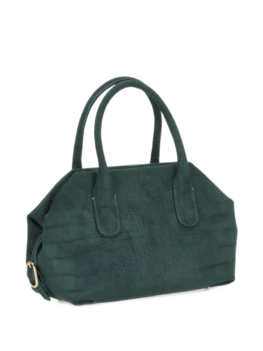 Themoirè Talia croc-effect tote bag Groen