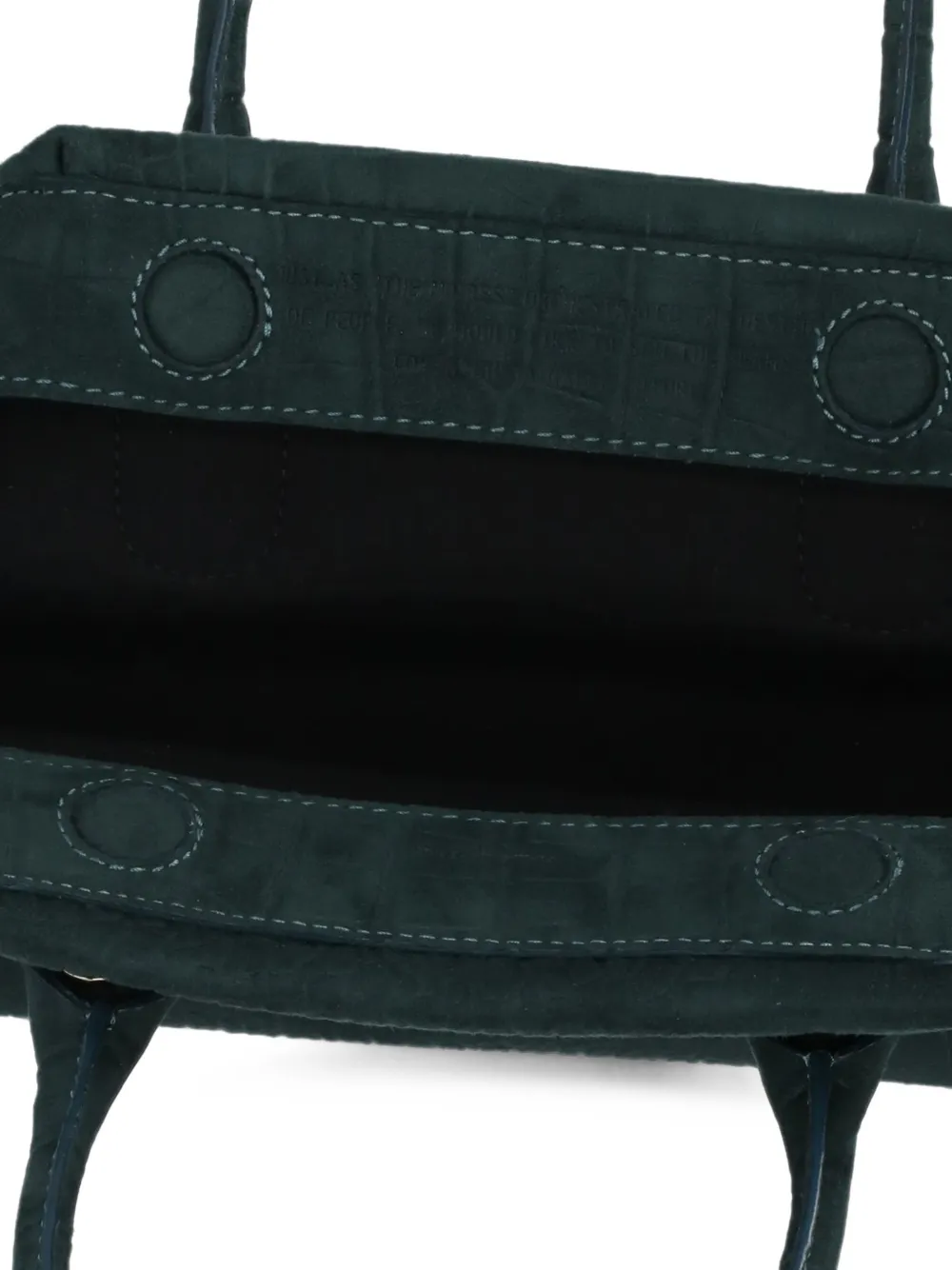Themoirè Talia croc-effect tote bag Groen