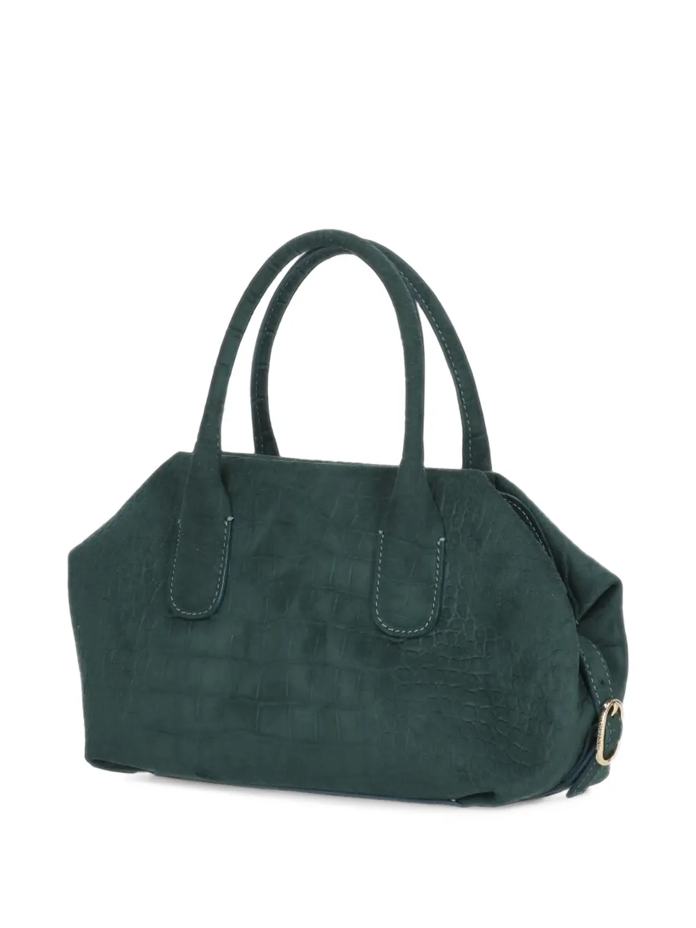 Themoirè Talia croc-effect tote bag Groen