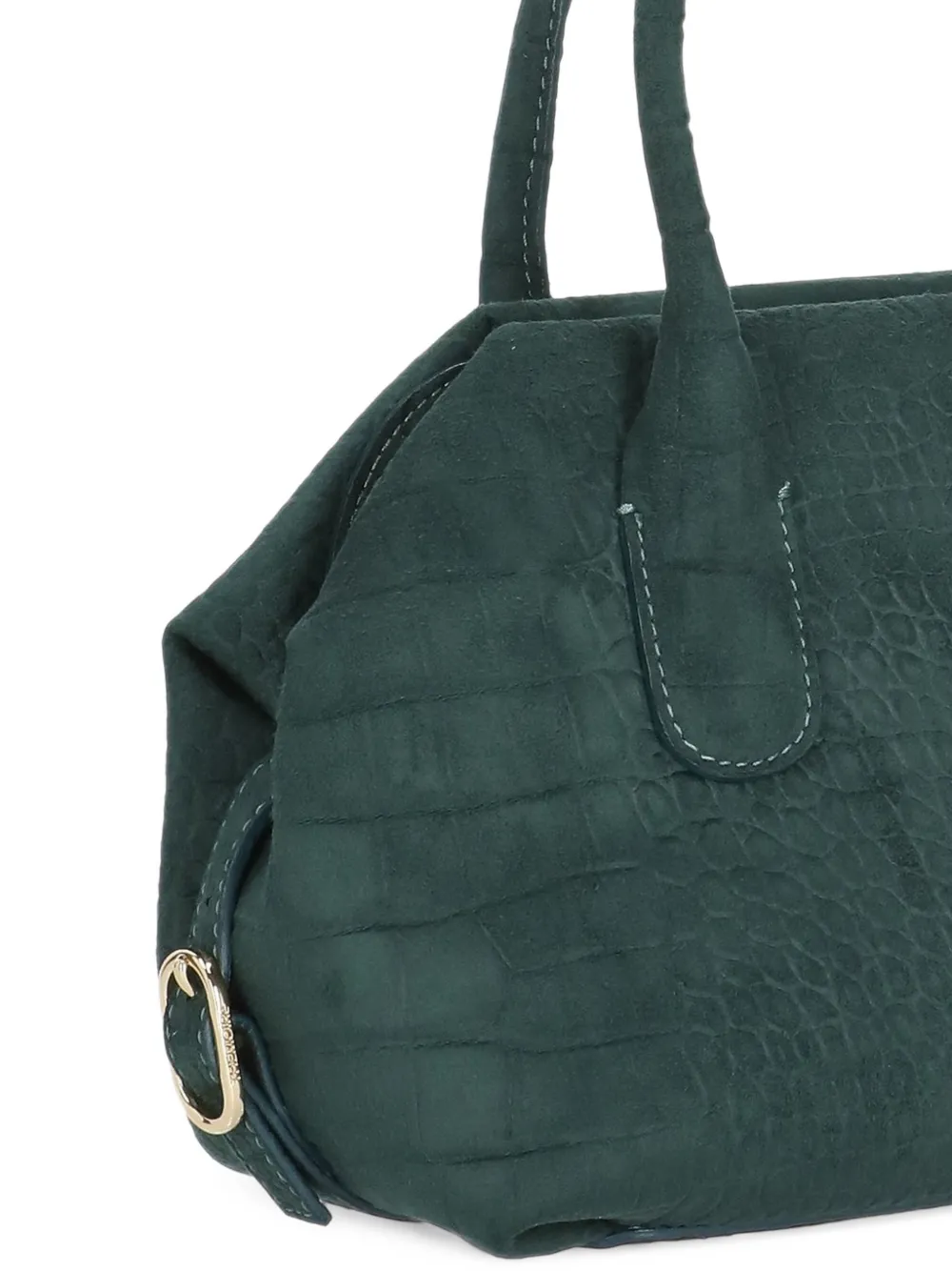 Themoirè Talia croc-effect tote bag Groen