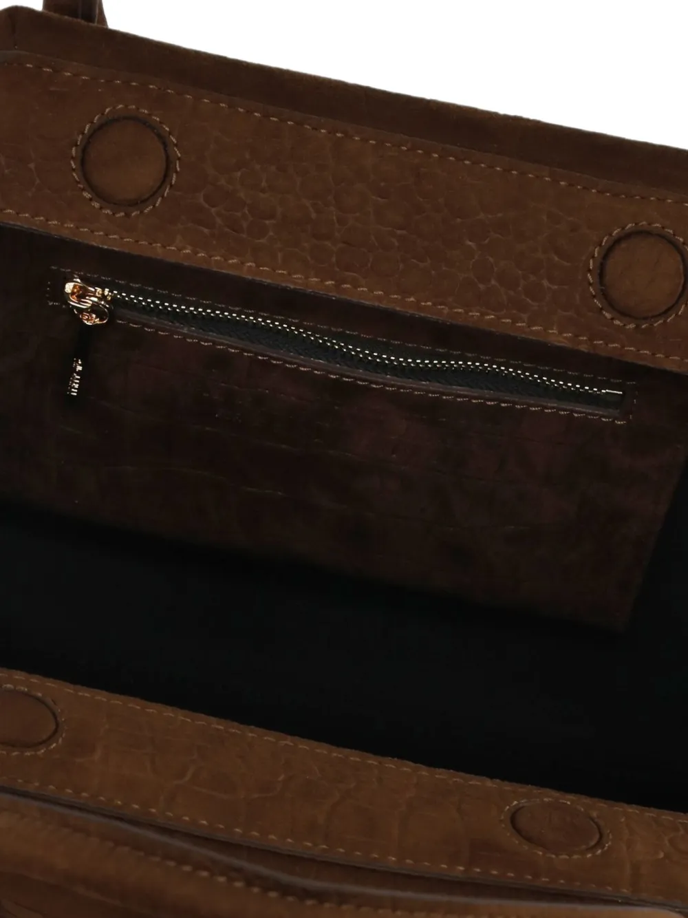 Themoirè medium Talia croc-effect tote bag Bruin