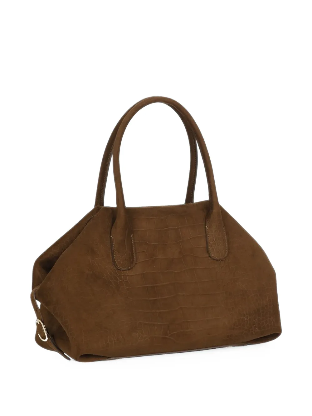 Themoirè medium Talia croc-effect tote bag Bruin