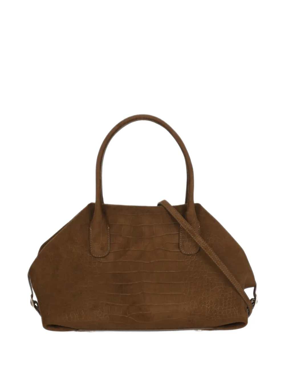 Themoirè medium Talia croc-effect tote bag Bruin