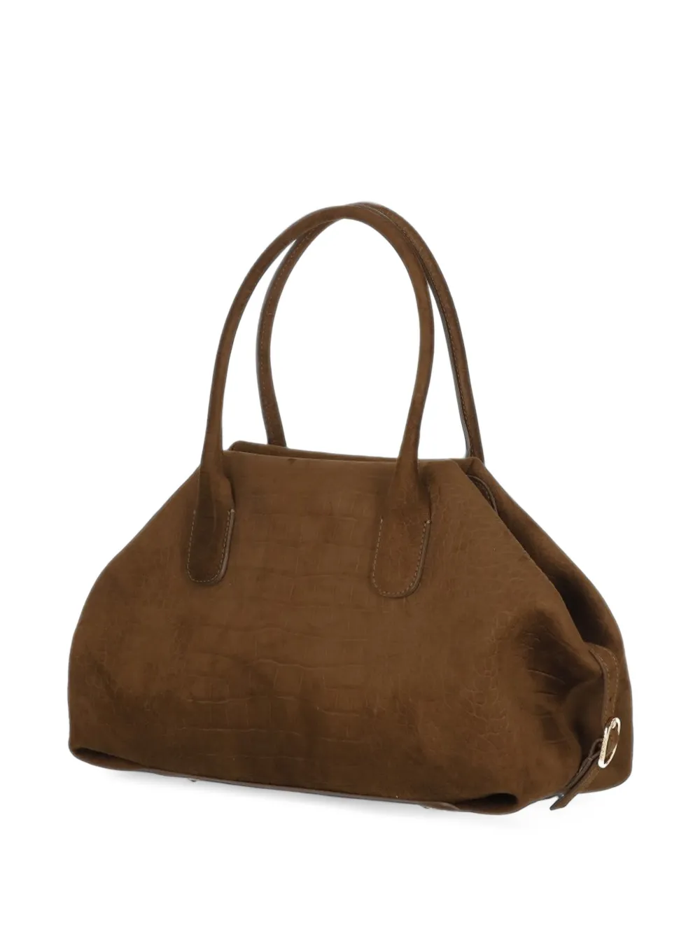 Themoirè medium Talia croc-effect tote bag - Marrone