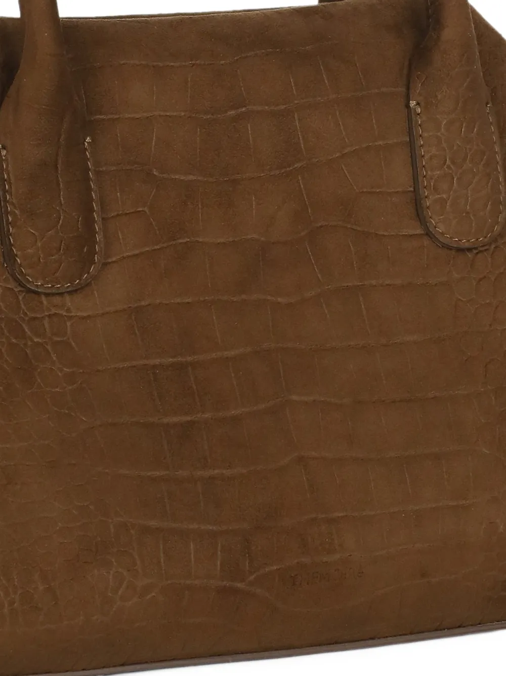 Themoirè medium Talia croc-effect tote bag Bruin