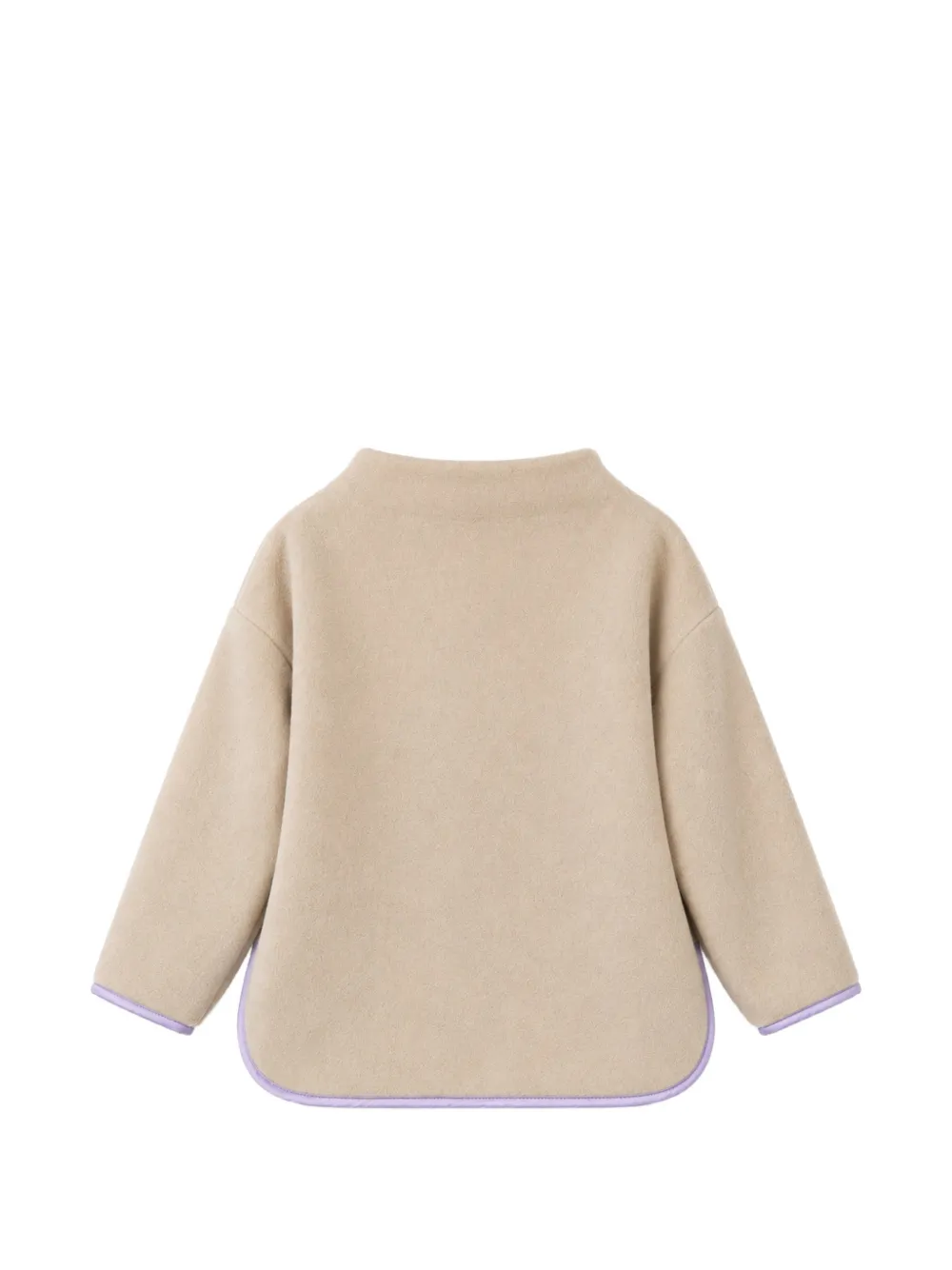 Il Gufo logo-embroidered high-neck sweatshirt Beige