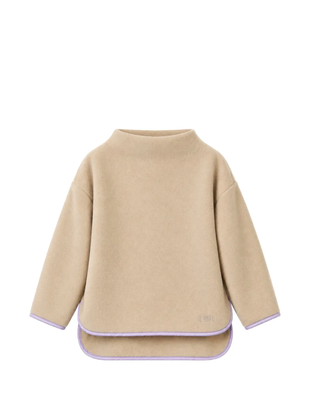 Il Gufo logo-embroidered high-neck sweatshirt Beige