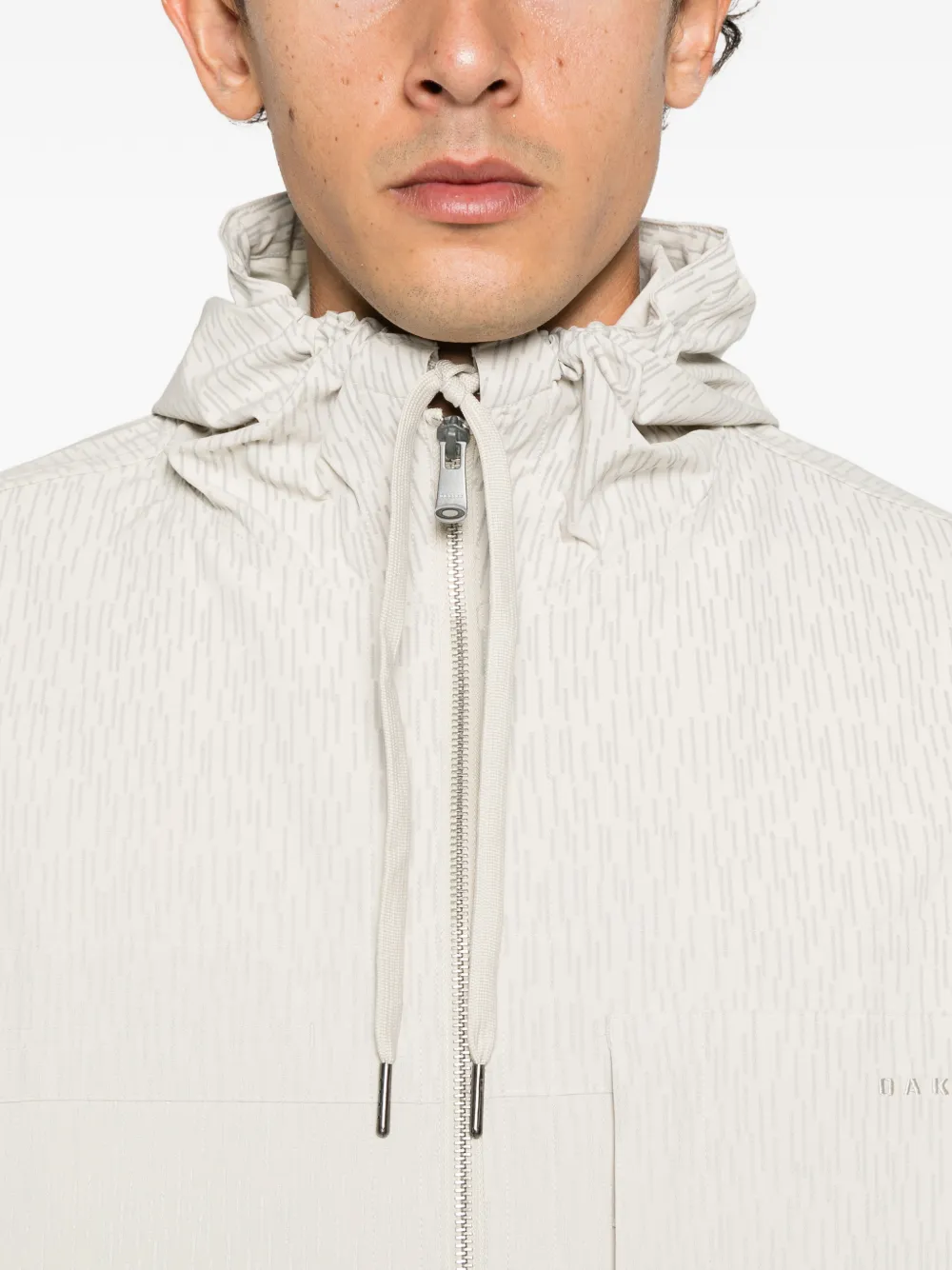 Oakley stripe-pattern zip-fastening hoodie Beige