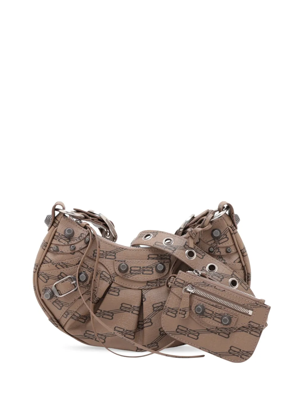 Balenciaga Pre-Owned 2020-2026 Mini BB Monogram Coated Canvas Le Cagole satchel - Braun