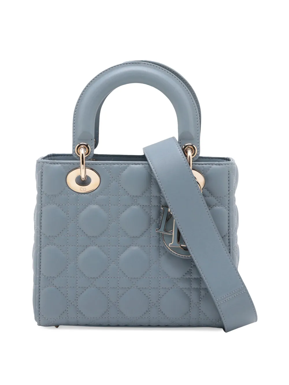 Christian Dior Pre-Owned 2015-2026 Small Lambskin Cannage My ABCDior Lady Dior satchel - Blau